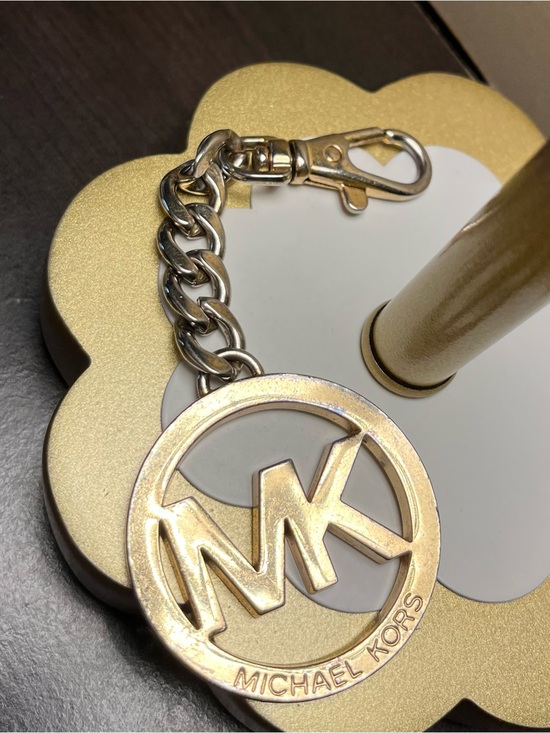 Michael Kors Accessories - Michael Kors Gold MK Circle Logo Keychain Charm pre loved